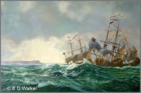 Red Squadron off Berry Head in 1665