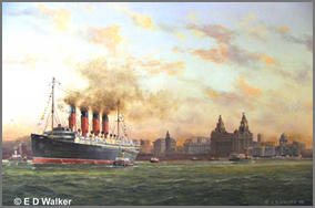RMS Mauretania leaving Liverpool for New York